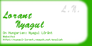 lorant nyagul business card
